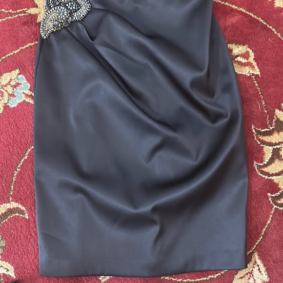 Eliza J black satan cocktail dress EUC SIZE 4 - Picture 7 of 7